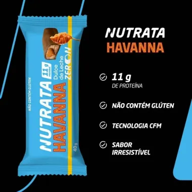 Barra de Prote&iacute;na Nutrata Havanna Sabor Dulce de Leche Zero com 11g de Prote&iacute;na 40g