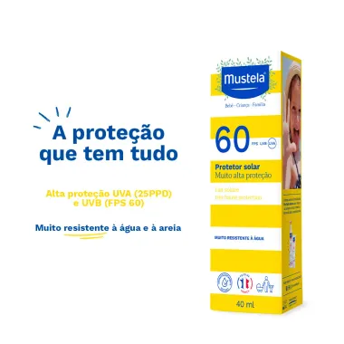 Mustela Protetor Solar FPS 60 Infantil e Adulto 40ml