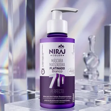 M&aacute;scara Matizadora Platinado Branco Niraj Color 7D Perfecto Anti Yellow 150ml