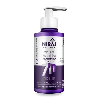 M&aacute;scara Matizadora Platinado Branco Niraj Color 7D Perfecto Anti Yellow 150ml