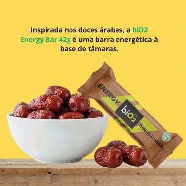 Barra de Frutas Energy Bio2 Powered By Nature Sabor T&atilde;mara com Cacau e Cobertura de Chocolate Meio Amargo 42g