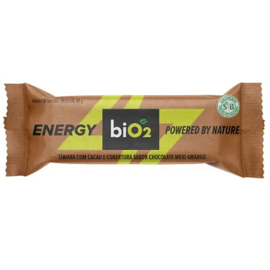 Barra de Frutas Energy Bio2 Powered By Nature Sabor T&atilde;mara com Cacau e Cobertura de Chocolate Meio Amargo 42g