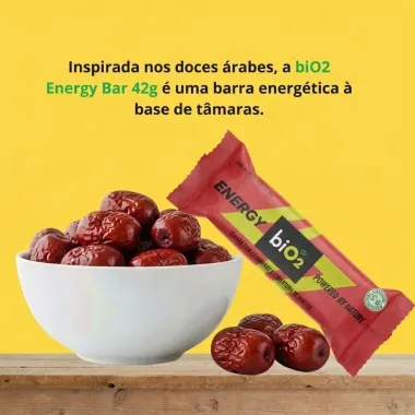 Barra de Frutas Energy Bio2 Powered By Nature Sabor T&atilde;mara com Cranberry e Cobertura de Hibisco 42g