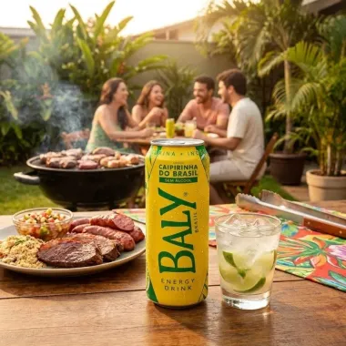 Energ&eacute;tico Baly Energy Drink Caipirinha do Brasil Sem &Aacute;lcool 473ml