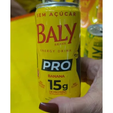 Energ&eacute;tico Baly Brasil Energy Drink PRO Banana com 15g de Prote&iacute;na de Col&aacute;geno Sem A&ccedil;&uacute;car 250ml