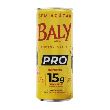 Energ&eacute;tico Baly Brasil Energy Drink PRO Banana com 15g de Prote&iacute;na de Col&aacute;geno Sem A&ccedil;&uacute;car 250ml