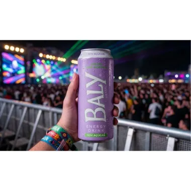 Energ&eacute;tico Baly Energy Drink Amora com Hortel&atilde; Sem A&ccedil;&uacute;car 473ml