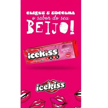 Bala Icekiss Love Sabor Morango Mix 29g
