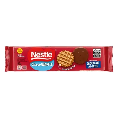 Biscoito Nestl&eacute; Choco Waffle Crocante com Cobertura de Chocolate ao Leite 80g