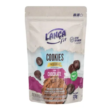 Cookies Integral Lan&ccedil;a Fit Chocolate com Gotas de Cobertura Sabor Chocolate Meio Amargo 120g