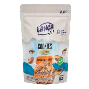 Cookies Integral Lan&ccedil;a Fit Castanha do Par&aacute; com Peda&ccedil;os de Castanhas 120g