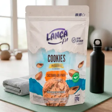 Cookies Integral Lan&ccedil;a Fit Castanha do Par&aacute; com Peda&ccedil;os de Castanhas 120g