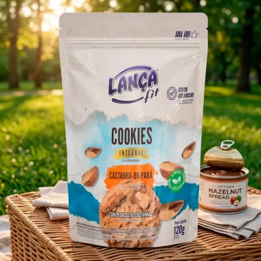 Cookies Integral Lan&ccedil;a Fit Castanha do Par&aacute; com Peda&ccedil;os de Castanhas 120g