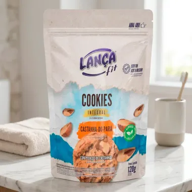 Cookies Integral Lan&ccedil;a Fit Castanha do Par&aacute; com Peda&ccedil;os de Castanhas 120g