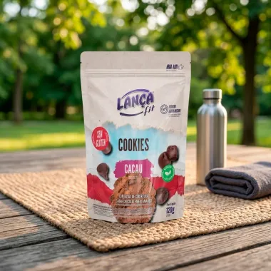 Cookies Integral Lan&ccedil;a Fit Chocolate com Gotas de Cobertura Sabor Chocolate Meio Amargo Zero A&ccedil;&uacute;car 120g