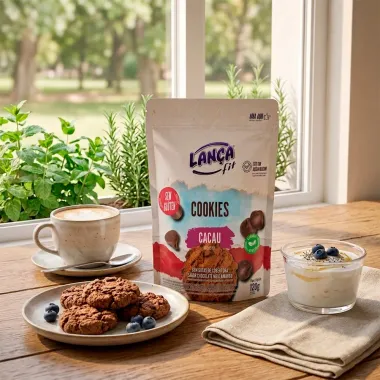Cookies Integral Lan&ccedil;a Fit Chocolate com Gotas de Cobertura Sabor Chocolate Meio Amargo Zero A&ccedil;&uacute;car 120g
