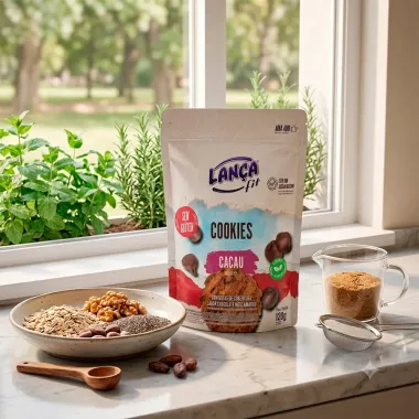 Cookies Integral Lan&ccedil;a Fit Chocolate com Gotas de Cobertura Sabor Chocolate Meio Amargo Zero A&ccedil;&uacute;car 120g
