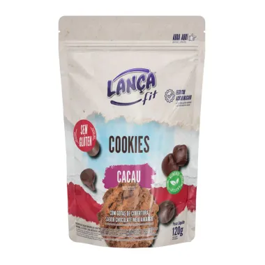 Cookies Lan&ccedil;a Fit Cacau com Gotas de Cobertura Sabor Chocolate Meio Amargo Sem Gl&uacute;ten 120g