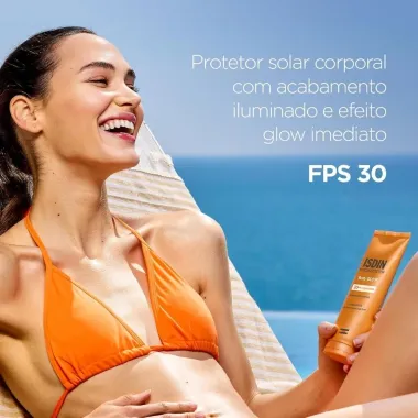 Protetor Solar Corporal Isdin Body Glow FPS 30 Firming Booster 200ml