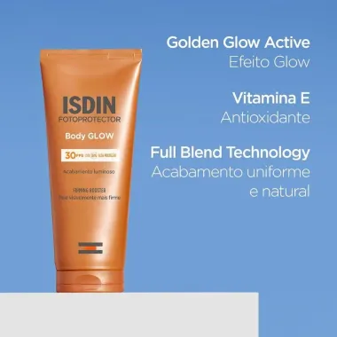 Protetor Solar Corporal Isdin Body Glow FPS 30 Firming Booster 200ml