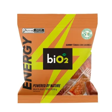 Bala de Algas Bio2 Energy Gummy T&acirc;mara com Caramelo 60g