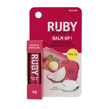 Protetor Labial Hidratante com Cor Ruby Kisses Balm Up! FPS 10 4g