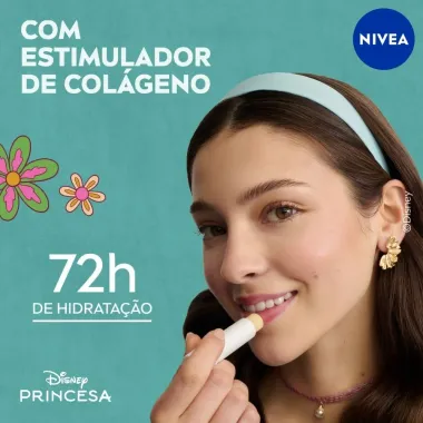 Hidratante Labial N&iacute;vea Ed. Limitada Disney Princesa Cinderela Creme de Baunilha 4,8g