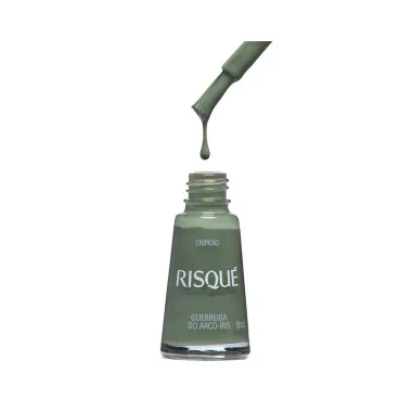 Esmalte Verde Militar Cremoso Risqué Guerreira do Arco-íris com 8ml