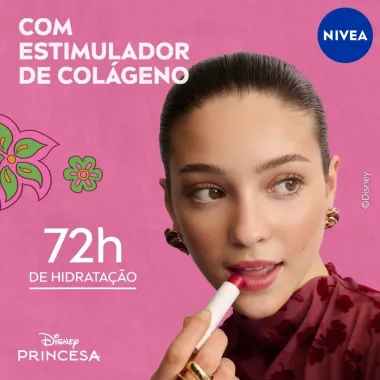 Hidratante Labial N&iacute;vea Ed. Limitada Disney Princesa Mulan Cereja Brilhante 4,8g