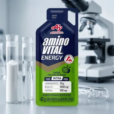 Energy Aminovital em Gel Sabor Frutas C&iacute;tricas sach&ecirc; 40g