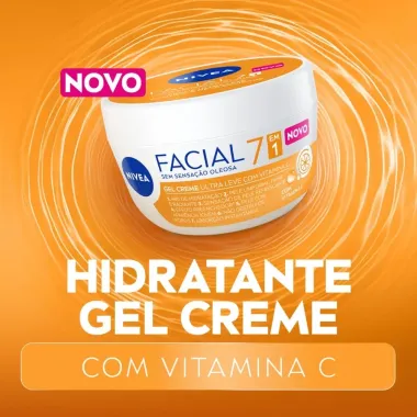 Gel Creme Facial Nivea Ultraleve com Vitaminas C 7 em 1 sem Sensa&ccedil;&atilde;o Oleosa 100g
