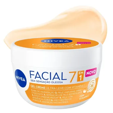 Gel Creme Facial Nivea Ultraleve com Vitaminas C 7 em 1 sem Sensa&ccedil;&atilde;o Oleosa 100g
