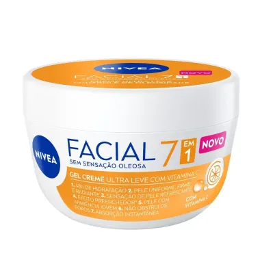Gel Creme Facial Nivea Ultraleve com Vitaminas C 7 em 1 sem Sensa&ccedil;&atilde;o Oleosa 100g