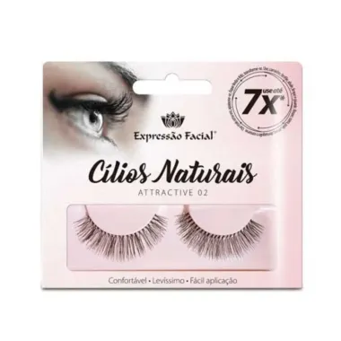 C&iacute;lios Posti&ccedil;os Naturais Express&atilde;o Facial Attractive 02 com 1 Par