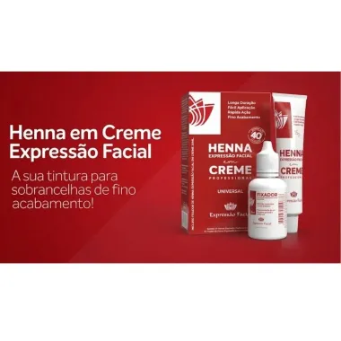 Henna Express&atilde;o Facial em Creme 15g e Fixador de Henna Express&atilde;o Facial em Creme 20ml Universal