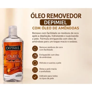 &Oacute;leo Depimiel Removedor Hidratante com &Oacute;leo de Am&ecirc;ndoas 240ml