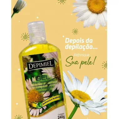 Gel P&oacute;s Depilat&oacute;rio Depimiel com Mentol e Camomila 240g