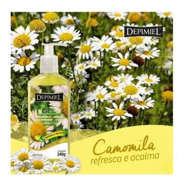 Gel P&oacute;s Depilat&oacute;rio Depimiel com Mentol e Camomila 240g