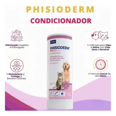 Condicionador Veterin&aacute;rio Verbac Phisioderm Todas as Peles 250ml
