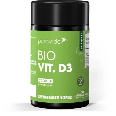 Bio Vit D3 Puravida com 30 C&aacute;psulas Softgel