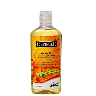 Lo&ccedil;&atilde;o Pr&eacute;-Depilat&oacute;ria Depimiel Limpa e Suaviza 240ml