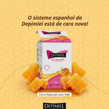 Cera Depilat&oacute;ria Depimiel em Tabletes Natural com Mel 4 Tabletes de 250g cada - 1kg