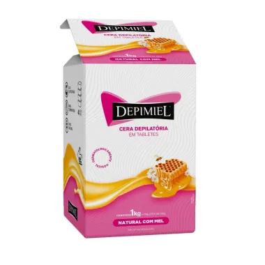 Cera Depilat&oacute;ria Depimiel em Tabletes Natural com Mel 4 Tabletes de 250g cada - 1kg