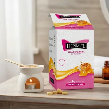 Cera Depilat&oacute;ria Depimiel em Tabletes Natural com Mel 4 Tabletes de 250g cada - 1kg