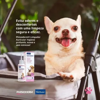 Limpador Auricular Virbac Phisioderm Uso Veterin&aacute;rio 100ml