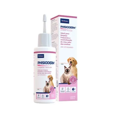 Limpador Auricular Virbac Phisioderm Uso Veterin&aacute;rio 100ml