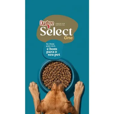 Ra&ccedil;&atilde;o para C&atilde;es Quatree Select One Adultos Todas as Ra&ccedil;as Sabor Frango e Carne com Arroz 15kg