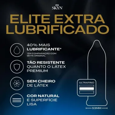 Preservativo Skyn Elite Extra Lubrificado Ultra Fino com 3 Unidades