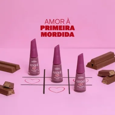 Esmalte Cremoso com Cheirinho Risqu&eacute; Kitkat Amor &agrave; Primeira Mordida 8ml