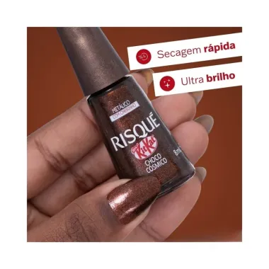 Esmalte Met&aacute;lico com Cheirinho Risqu&eacute; Kitkat Choco C&oacute;smico Existe 8ml
